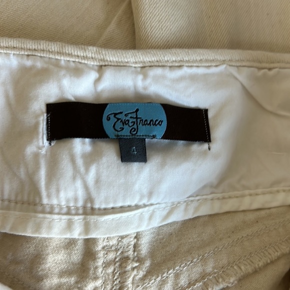 Anthropologie Eva Franco Wide Leg Crop Chino Pants Cream High Rose Sz 4 NEW - Picture 11 of 14